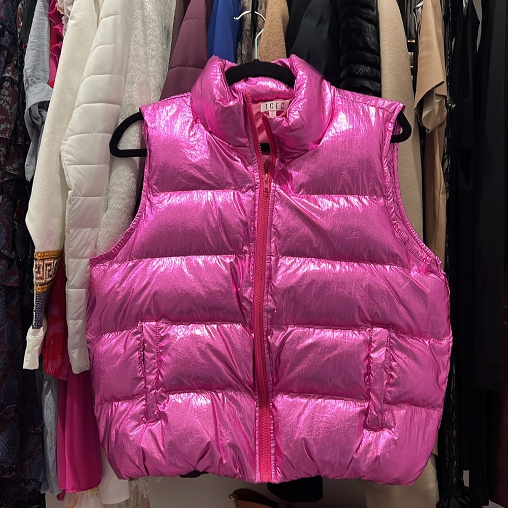 Fuchsia Puffer Vest M